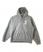 SUPREMEシュプリーム）の古着「23FW S Logo Zip Up  Hooded Sweatshirt」｜グレー