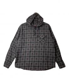 SUPREME×NUMBER (N)INE（シュプリーム×ナンバーナイン）の古着「Hooded Flannel Shirt」｜ブラック