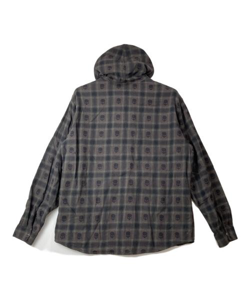 SUPREME（シュプリーム）Supreme (シュプリーム) NUMBER (N)INE (ナンバーナイン) Hooded Flannel Shirt ブラック サイズ:XLの古着・服飾アイテム