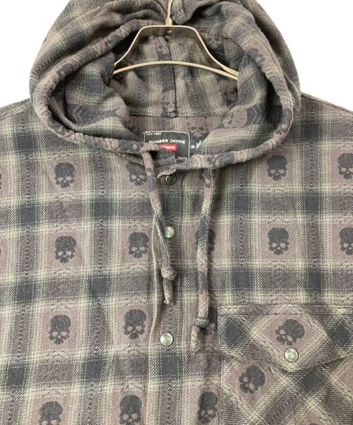SUPREME（シュプリーム）Supreme (シュプリーム) NUMBER (N)INE (ナンバーナイン) Hooded Flannel Shirt ブラック サイズ:XLの古着・服飾アイテム