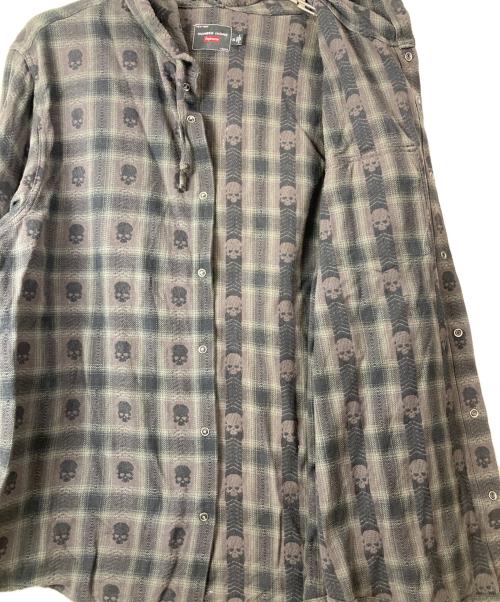 SUPREME（シュプリーム）Supreme (シュプリーム) NUMBER (N)INE (ナンバーナイン) Hooded Flannel Shirt ブラック サイズ:XLの古着・服飾アイテム