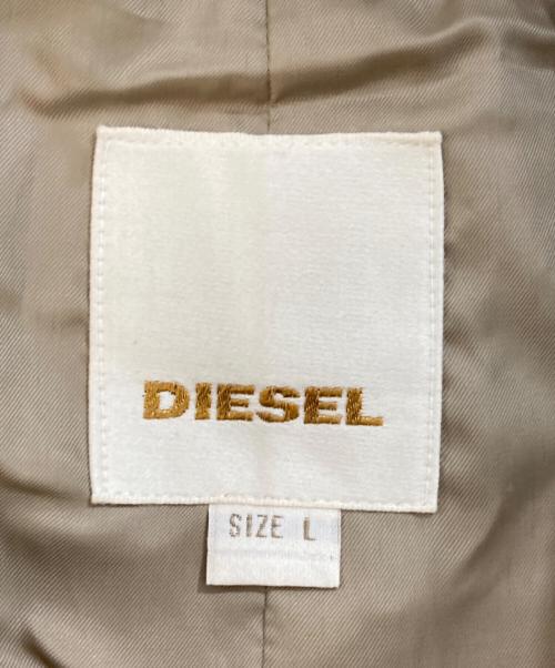 DIESEL（ディーゼル）DIESEL (ディーゼル) パンチングラムレザージャケット ベージュ サイズ:Lの古着・服飾アイテム