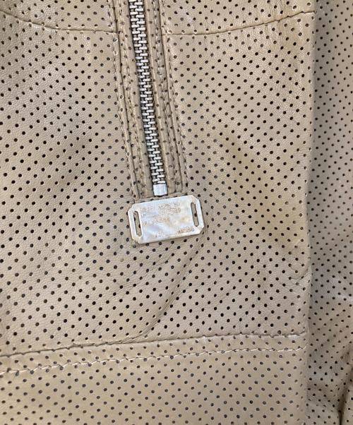 DIESEL（ディーゼル）DIESEL (ディーゼル) パンチングラムレザージャケット ベージュ サイズ:Lの古着・服飾アイテム