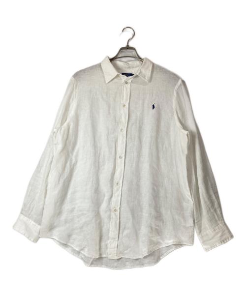 POLO RALPH LAUREN（ポロ・ラルフローレン）POLO RALPH LAUREN (ポロ・ラルフローレン) クラシックフィットリネンシャツ ホワイト サイズ:XLの古着・服飾アイテム