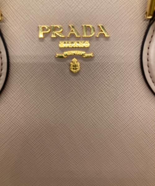 PRADA（プラダ）PRADA (プラダ) サフィアーノ+ソフト C 2WAYハンドバッグ ベージュピンクの古着・服飾アイテム