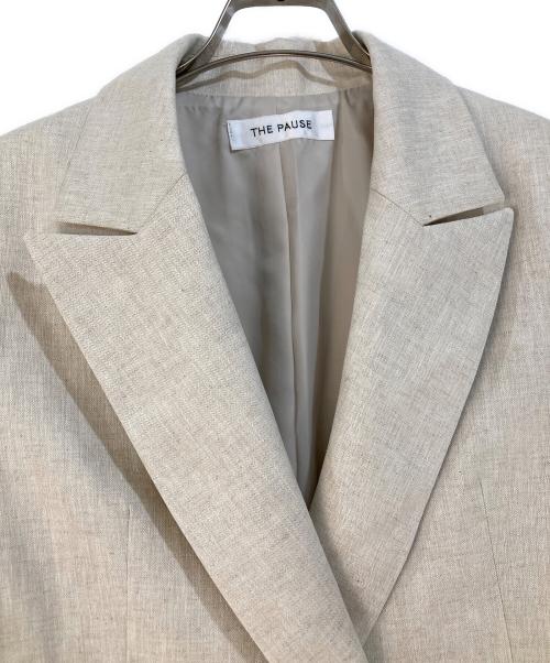 THE PAUSE（ザポーズ）THE PAUSE (ザポーズ) コットンリネンダブルジャケット ベージュ サイズ:Fの古着・服飾アイテム