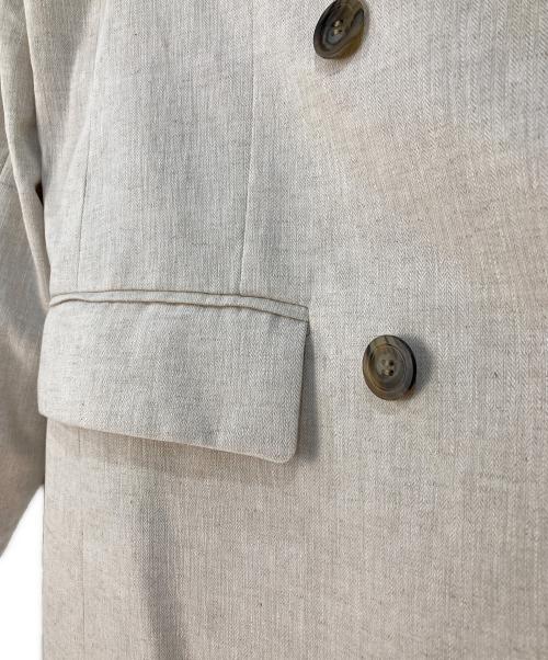 THE PAUSE（ザポーズ）THE PAUSE (ザポーズ) コットンリネンダブルジャケット ベージュ サイズ:Fの古着・服飾アイテム