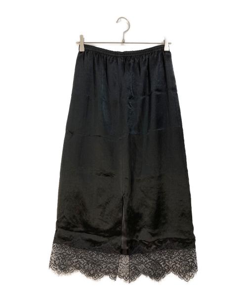 Whim Gazette（ウィムガゼット）Whim Gazette (ウィムガゼット) サテンレーススカート ブラック サイズ:Fの古着・服飾アイテム