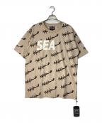 WIND AND SEA×WILDSIDE YOHJI YAMAMOTOウィンダンシー×ワイルドサイド ヨウジ ヤマモト）の古着「Monogram Print T-Shirt」｜ベージュ