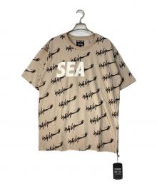 WIND AND SEA×WILDSIDE YOHJI YAMAMOTO（ウィンダンシー×ワイルドサイド ヨウジ ヤマモト）の古着「Monogram Print T-Shirt」｜ベージュ