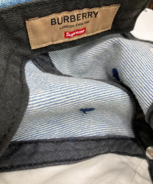 SUPREME（シュプリーム）Supreme (シュプリーム) BURBERRY LONDON (バーバリーロンドン) Denim 6-Panel Cap ブルーの古着・服飾アイテム