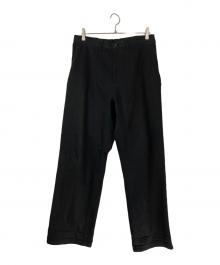 yohji yamamoto+noir（ヨウジヤマモトプリュスノアール）の古着「コットンポリワイドストレートパンツ」｜ブラック