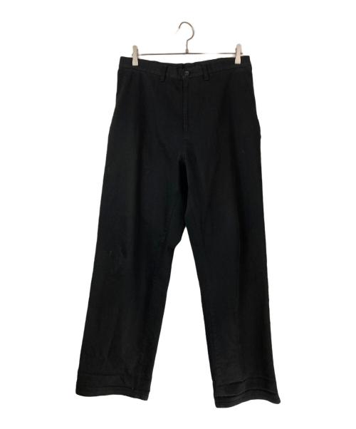 yohji yamamoto+noir（ヨウジヤマモトプリュスノアール）yohji yamamoto+Noir (ヨウジヤマモトプリュスノアール) コットンポリワイドストレートパンツ ブラック サイズ:2の古着・服飾アイテム