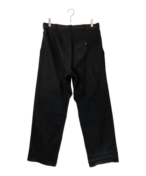 yohji yamamoto+noir（ヨウジヤマモトプリュスノアール）yohji yamamoto+Noir (ヨウジヤマモトプリュスノアール) コットンポリワイドストレートパンツ ブラック サイズ:2の古着・服飾アイテム