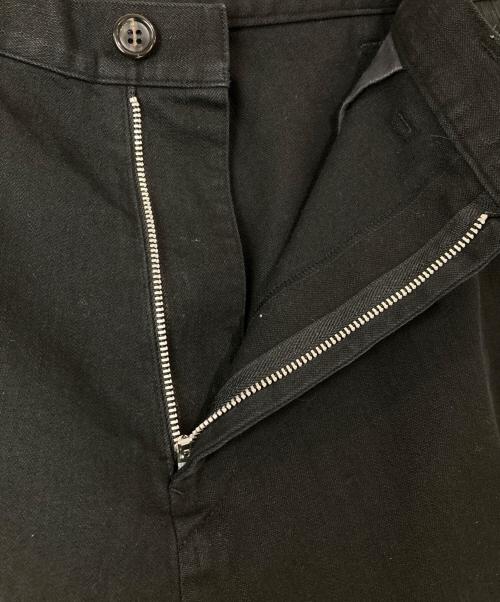 yohji yamamoto+noir（ヨウジヤマモトプリュスノアール）yohji yamamoto+Noir (ヨウジヤマモトプリュスノアール) コットンポリワイドストレートパンツ ブラック サイズ:2の古着・服飾アイテム