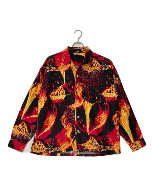 COOTIE PRODUCTIONS（クーティープロダクツ）COOTIE PRODUCTIONS (クーティープロダクツ) 19AW Eruption Open-Neck Shirt ブラック×レッド サイズ:XLの古着・服飾アイテム