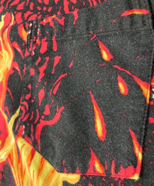 COOTIE PRODUCTIONS（クーティープロダクツ）COOTIE PRODUCTIONS (クーティープロダクツ) 19AW Eruption Open-Neck Shirt ブラック×レッド サイズ:XLの古着・服飾アイテム