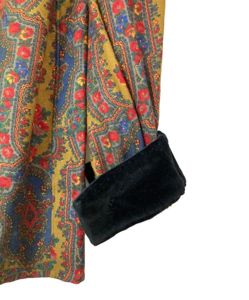 Yves Saint Laurent（イヴサンローラン）Yves Saint Laurent (イヴサンローラン) ベロア切替ブラウス グリーン サイズ:Sの古着・服飾アイテム
