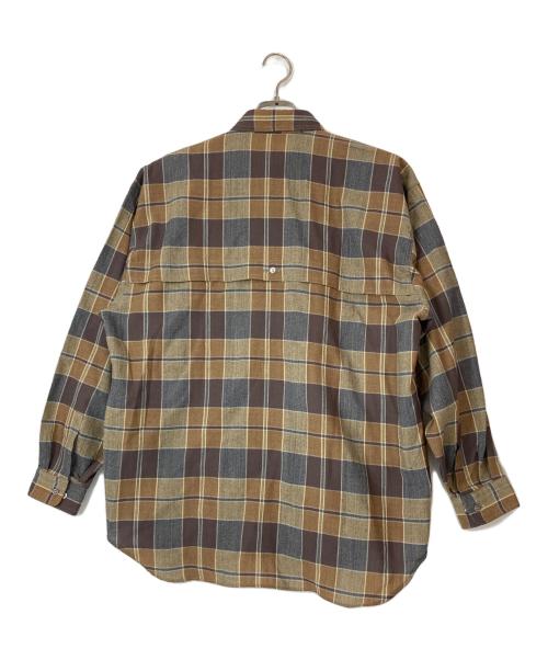 IM ISSEY MIYAKE（アイエムイッセイミヤケ）IM ISSEY MIYAKE (アイエムイッセイミヤケ) 変形チェックパターンシャツ ブラウン サイズ:Ｍの古着・服飾アイテム