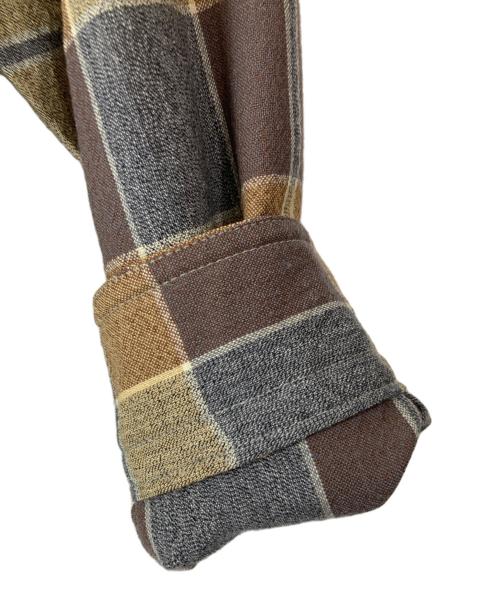 IM ISSEY MIYAKE（アイエムイッセイミヤケ）IM ISSEY MIYAKE (アイエムイッセイミヤケ) 変形チェックパターンシャツ ブラウン サイズ:Ｍの古着・服飾アイテム