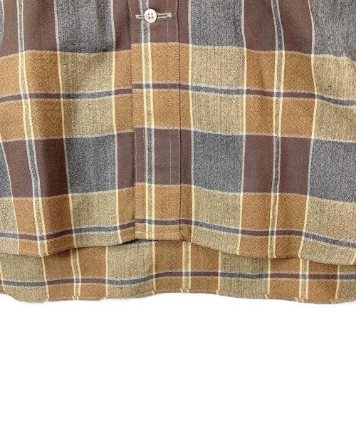 IM ISSEY MIYAKE（アイエムイッセイミヤケ）IM ISSEY MIYAKE (アイエムイッセイミヤケ) 変形チェックパターンシャツ ブラウン サイズ:Ｍの古着・服飾アイテム