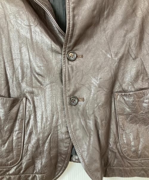 Y's（ワイズ）Y's (ワイズ) 2Bレザージャケット ブラウン サイズ:2の古着・服飾アイテム