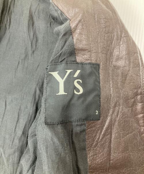 Y's（ワイズ）Y's (ワイズ) 2Bレザージャケット ブラウン サイズ:2の古着・服飾アイテム
