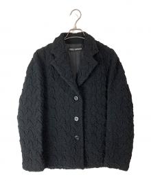 ISSEY MIYAKE（イッセイミヤケ）の古着「ウール網目加工ジャケット」｜ブラック