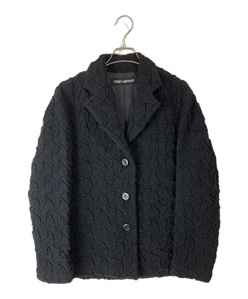 ISSEY MIYAKE（イッセイミヤケ）ISSEY MIYAKE (イッセイミヤケ) ウール網目加工ジャケット ブラック サイズ:2の古着・服飾アイテム