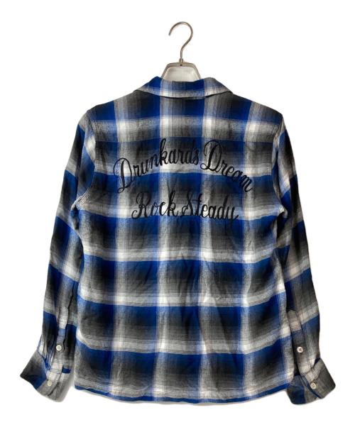 WACKO MARIA（ワコマリア）WACKO MARIA (ワコマリア) オンブレチェックオープンカラーレーヨンシャツ ブルー サイズ:Ｍの古着・服飾アイテム