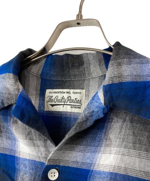 WACKO MARIA（ワコマリア）WACKO MARIA (ワコマリア) オンブレチェックオープンカラーレーヨンシャツ ブルー サイズ:Ｍの古着・服飾アイテム