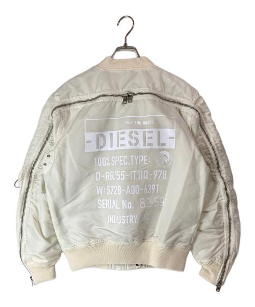 DIESEL（ディーゼル）DIESEL (ディーゼル) リバーシブルMA-1ジャケット オフホワイト サイズ:Ｓ 未使用品の古着・服飾アイテム