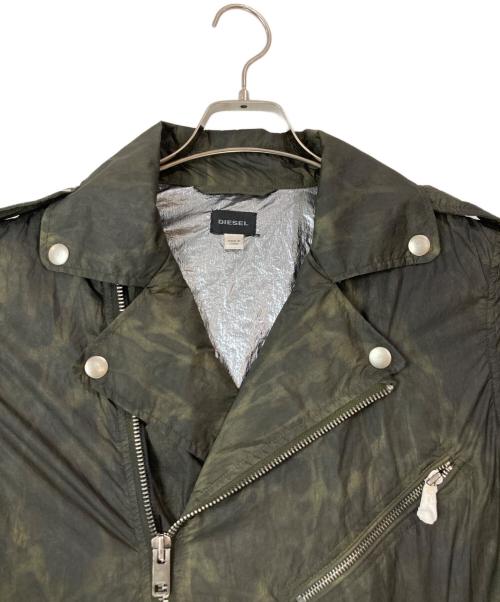 DIESEL（ディーゼル）DIESEL (ディーゼル) タイダイナイロンライダースジャケット グリーン サイズ:Ｌの古着・服飾アイテム