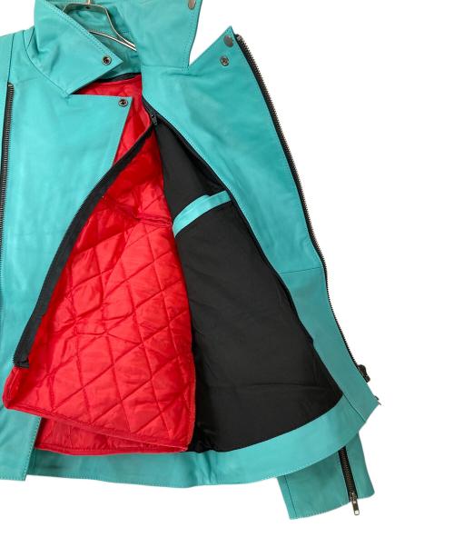 Liugoo Leathers（リューグーレザーズ）Liugoo Leathers (リューグーレザーズ) ダブルライダースジャケット ターコイズ サイズ:LLの古着・服飾アイテム