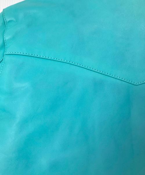 Liugoo Leathers（リューグーレザーズ）Liugoo Leathers (リューグーレザーズ) ダブルライダースジャケット ターコイズ サイズ:LLの古着・服飾アイテム