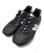 NEW BALANCEニューバランス）の古着「オールレザーローカットスニーカー」｜ブラック