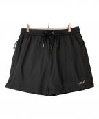 KITHキス）の古着「裾ロゴハーフパンツ/Collins Swim Short」｜ブラック