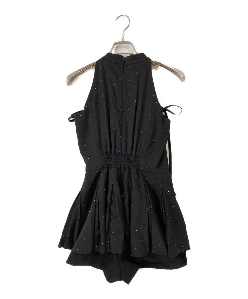 darich（ダーリッチ）darich (ダーリッチ) アメスリフリルショルダーリボンコンビネゾン ブラック サイズ:freeの古着・服飾アイテム