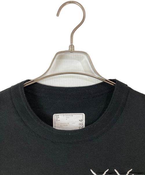 sacai（サカイ）sacai (サカイ) KAWS (カウズ) Embroidery Long Sleeve ブラック サイズ:3の古着・服飾アイテム