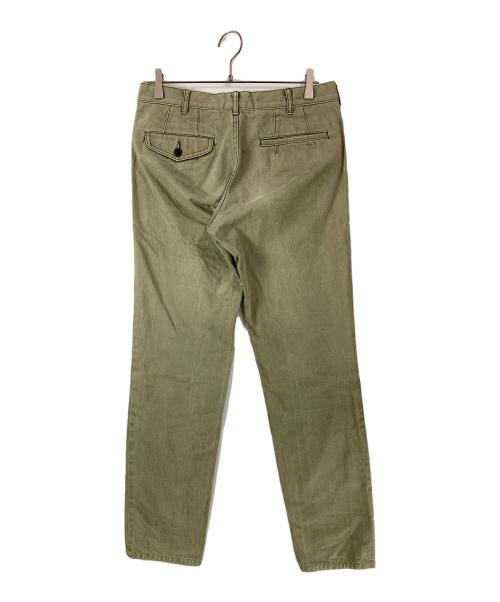 COMME des GARCONS HOMME PLUS（コムデギャルソンオムプリュス）COMME des GARCONS HOMME PLUS (コムデギャルソンオムプリュス) ヘリンボーンコットンパンツ カーキ サイズ:Ｍの古着・服飾アイテム