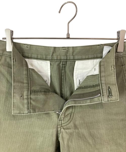 COMME des GARCONS HOMME PLUS（コムデギャルソンオムプリュス）COMME des GARCONS HOMME PLUS (コムデギャルソンオムプリュス) ヘリンボーンコットンパンツ カーキ サイズ:Ｍの古着・服飾アイテム