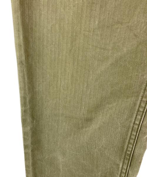 COMME des GARCONS HOMME PLUS（コムデギャルソンオムプリュス）COMME des GARCONS HOMME PLUS (コムデギャルソンオムプリュス) ヘリンボーンコットンパンツ カーキ サイズ:Ｍの古着・服飾アイテム