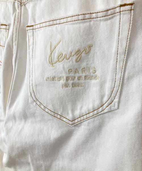 KENZO（ケンゾー）KENZO (ケンゾー) Asagao クロップド ストレートジーンズ ホワイト サイズ:28の古着・服飾アイテム