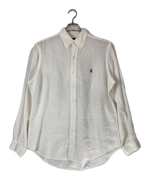 RALPH LAUREN（ラルフローレン）RALPH LAUREN (ラルフローレン) リネンボタンダウンシャツ ホワイト サイズ:Mの古着・服飾アイテム