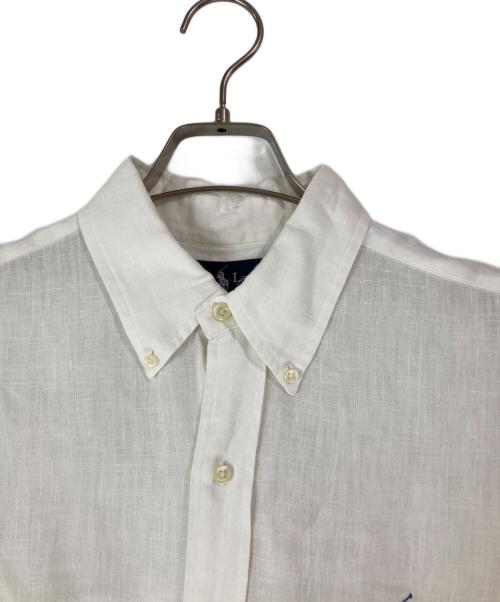 RALPH LAUREN（ラルフローレン）RALPH LAUREN (ラルフローレン) リネンボタンダウンシャツ ホワイト サイズ:Mの古着・服飾アイテム