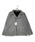 NO ID.ノーアイディー）の古着「Reflector Big W Riders Jacket/リフレクター ビッグWライダースジャケット」｜シルバー