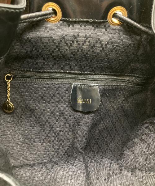 GUCCI（グッチ）GUCCI (グッチ) ドラムバッグ/ワンショルダーバッグ ブラックの古着・服飾アイテム