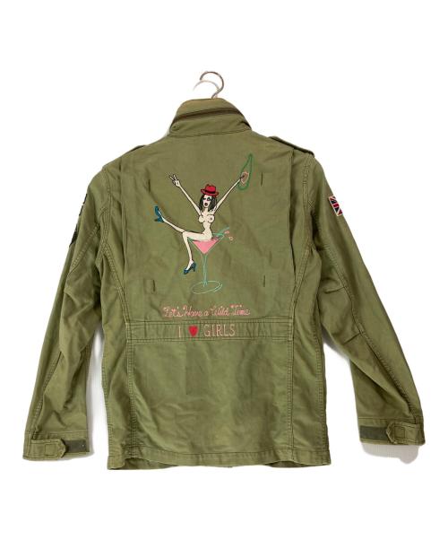 WACKO MARIA（ワコマリア）WACKO MARIA (ワコマリア) 08AW I Love Girls ワッペン刺繍M65ジャケット カーキ サイズ:Mの古着・服飾アイテム