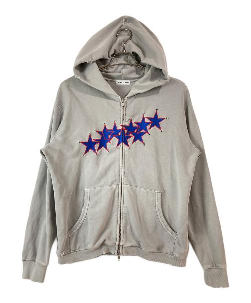 VALLAD（バラッド）VALLAD (バラッド) スター ジップ アップ フーディ グレー サイズ:Mの古着・服飾アイテム