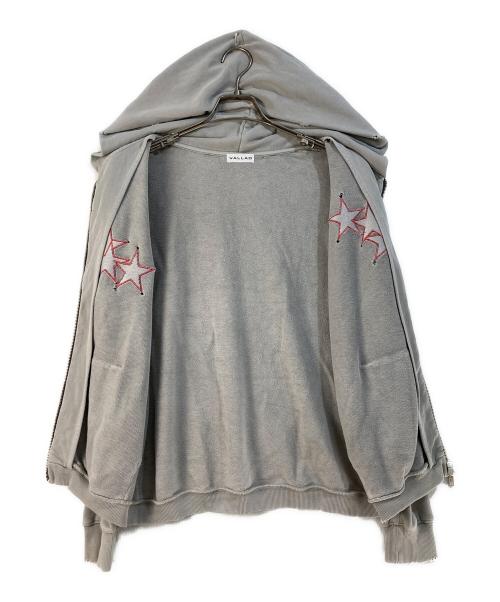 VALLAD（バラッド）VALLAD (バラッド) スター ジップ アップ フーディ グレー サイズ:Mの古着・服飾アイテム